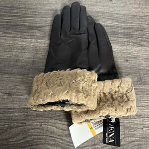 DENA New York Leather Gloves Cashmere Lined Size S Dark Brown Made in USA NWT